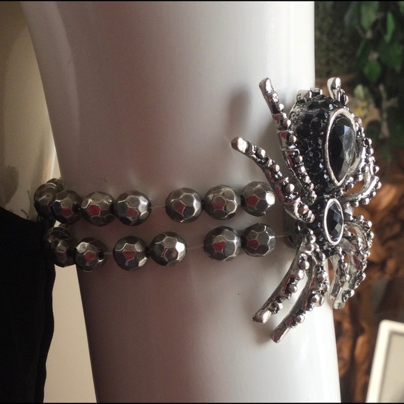 Large metal bling spider bracelet goth, rebel - Picture 3 of 5